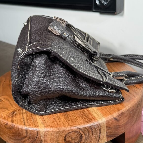 Dooney & Bourke Mini Pebbled Leather Tassel Satchel β Black - Picture 4 of 13